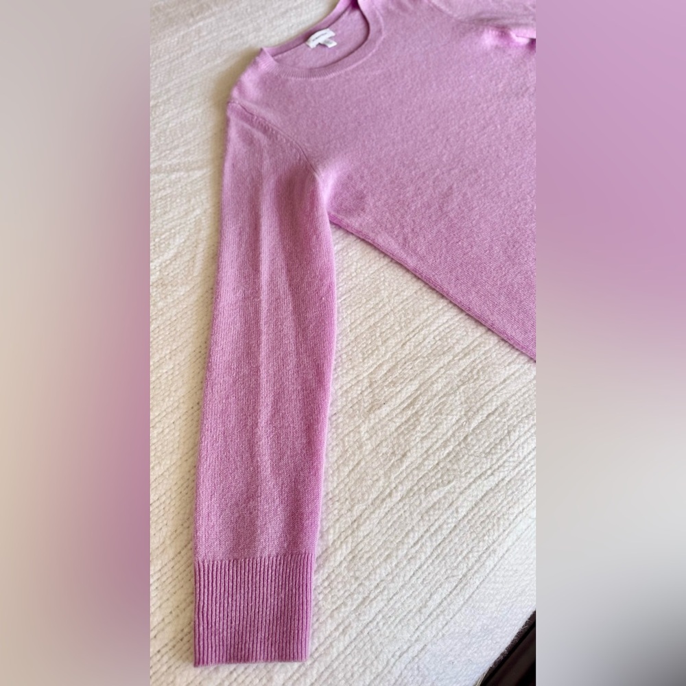 NORDSTROM 100% Cashmere Soft Lavender Purple Pink Crew Neck Sweater - Picture 7 of 14